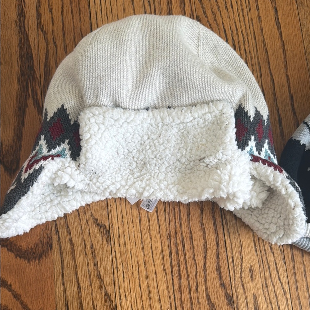 Janie and Jack Cream and Red Kids Hat